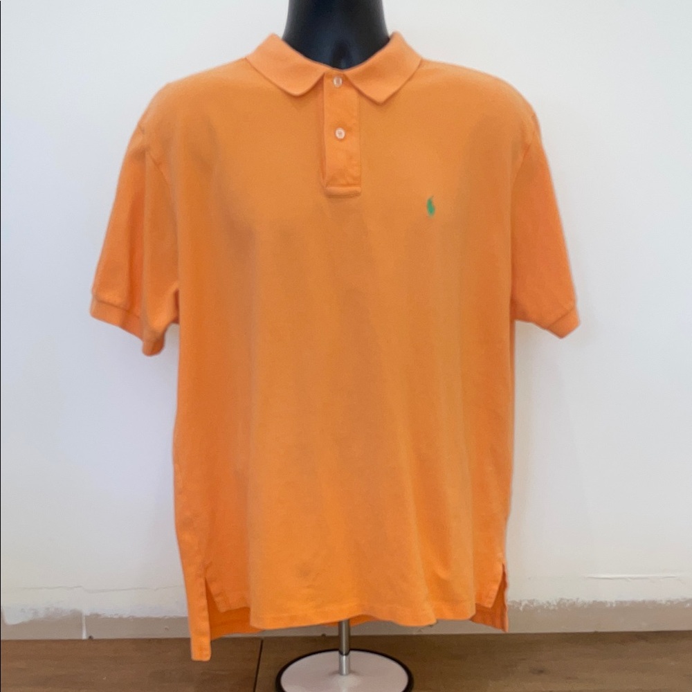 Vintage Ralph Lauren Creamsicle Orange Mesh Polo Shirt XL